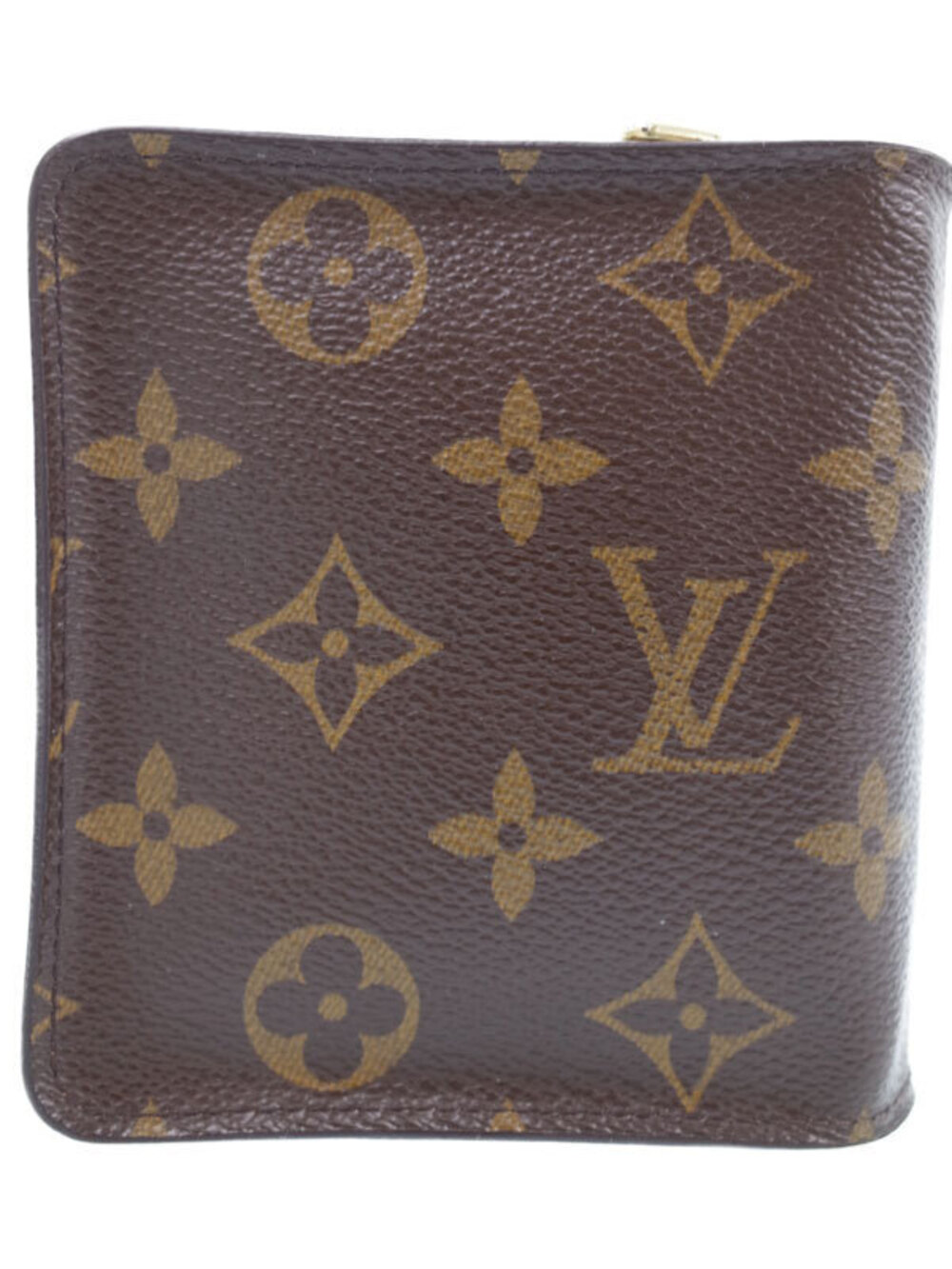 Louis Vuitton Short Compact Wallet Bi fold Monogram Zip Brown